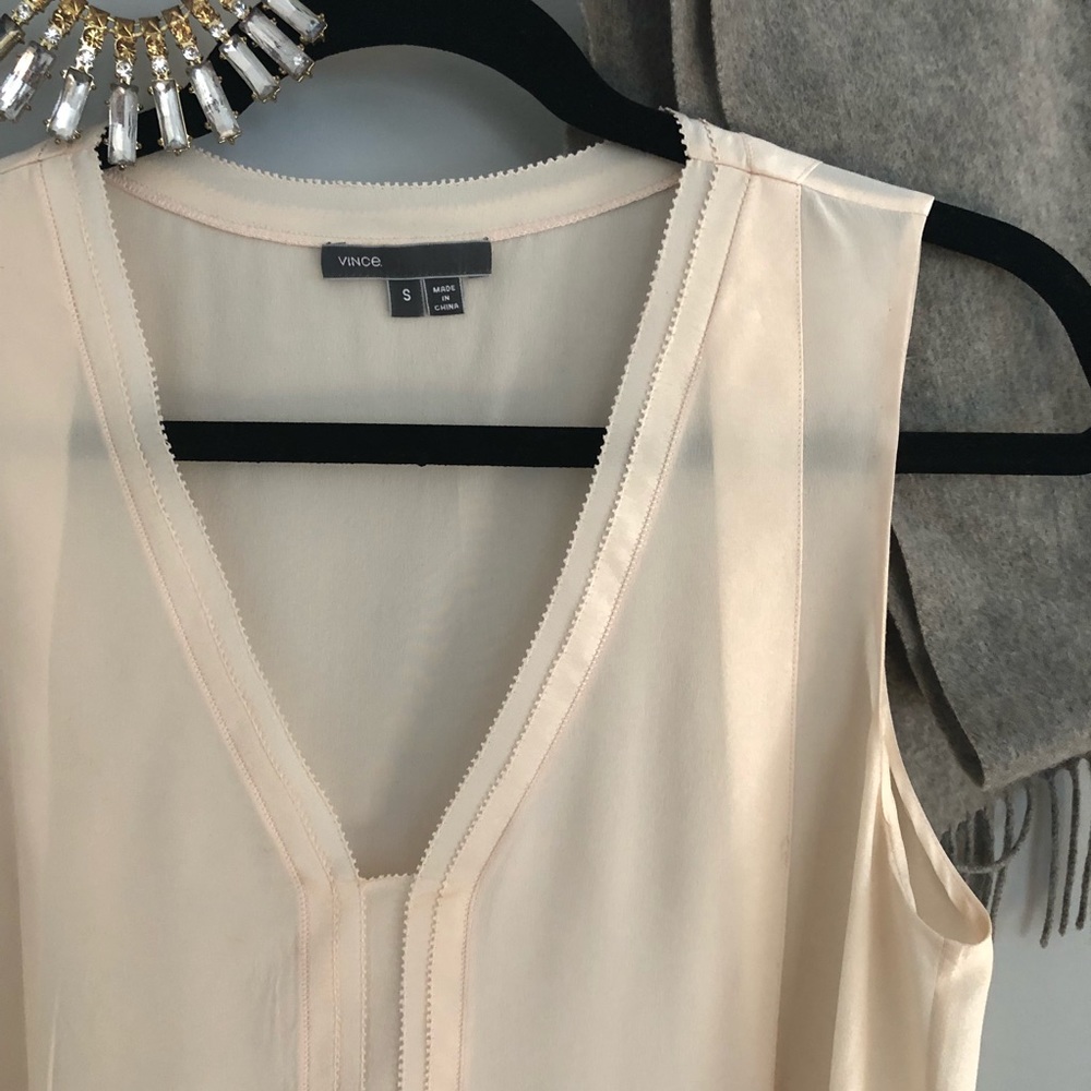 Blush Pink Vince Silk Blouse